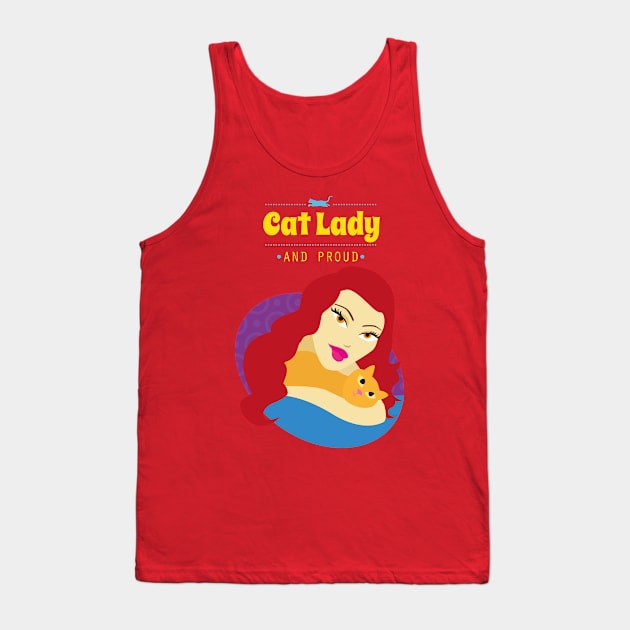 Cat Lady and Proudy Tank Top by Bleckim
